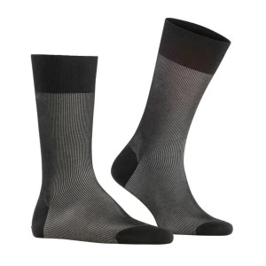 Falke Sokken Fine Shadow | Zwart Grijs