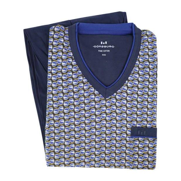 Götzburg Pyjama Tricot | Geel Geprint | www.pietkoopmans.nl