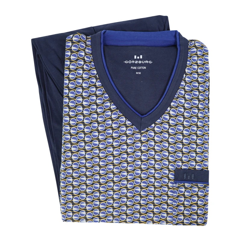 Götzburg Pyjama Tricot | Geel Geprint | www.pietkoopmans.nl
