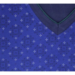 Götzburg Pyjama Tricot | Kobalt Marine Print