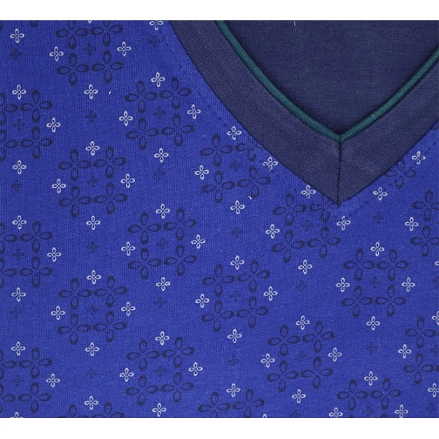 Götzburg Pyjama Tricot | Kobalt Marine Print | www.pietkoopmans.nl