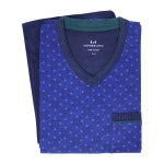 Götzburg Pyjama Tricot | Kobalt Marine Print | www.pietkoopmans.nl