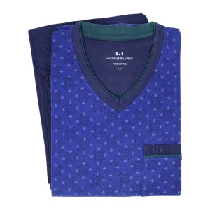 Götzburg Pyjama Tricot | Kobalt Marine Print