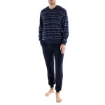Götzburg Badstof Pyjama | Marine Rood Gestreept | www.pietkoopmans.nl