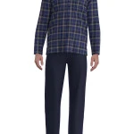 Götzburg Pyjama Flanel | Kobalt Bruin Geblokt | www.pietkoopmans.nl