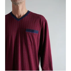 Götzburg Nachthemd Lange Mouw | Bordeaux Print