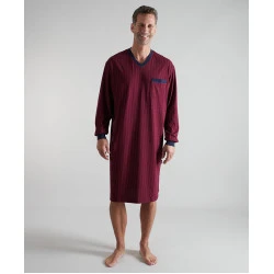 Götzburg Nachthemd Lange Mouw | Bordeaux Print