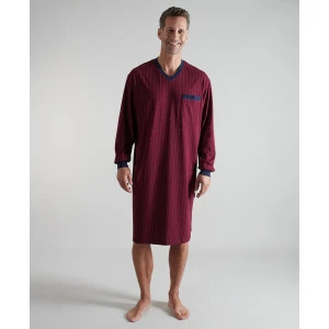 Götzburg Nachthemd Lange Mouw | Bordeaux Print