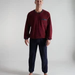 Götzburg Heren Badstof Pyjama | Bordeaux | www.pietkoopmans.nl