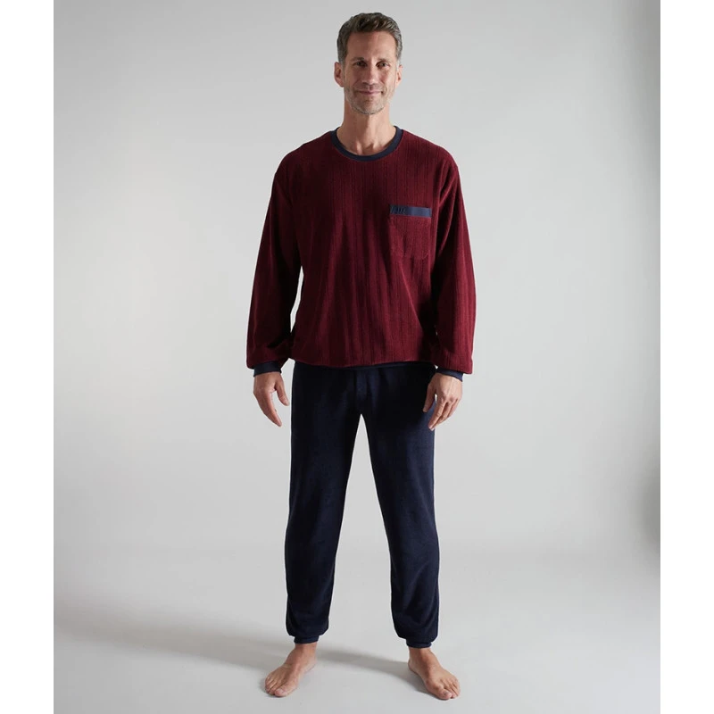 Götzburg Heren Badstof Pyjama | Bordeaux | www.pietkoopmans.nl