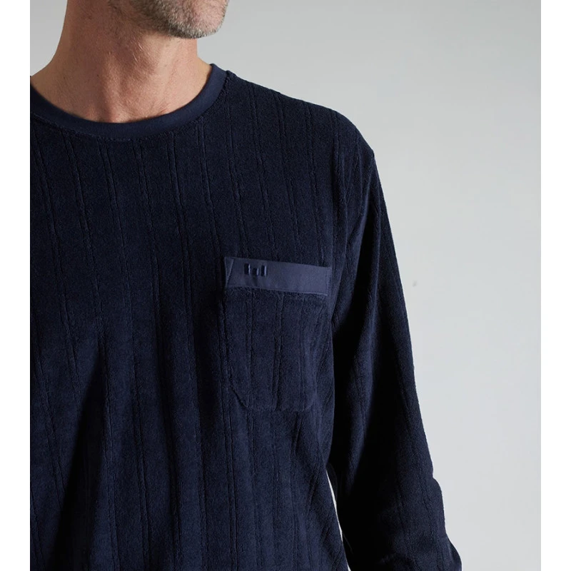 Götzburg Heren Badstof Pyjama | Marine | www.pietkoopmans.nl