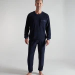 Götzburg Heren Badstof Pyjama | Marine | www.pietkoopmans.nl