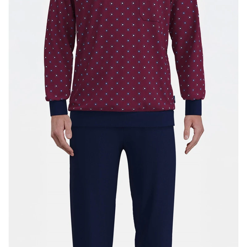 Götzburg Heren Pyjama | Bordeaux Print | www.pietkoopmans.nl