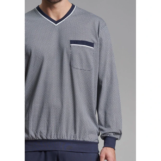Götzburg Pyjama Tricot | Marine Print | www.pietkoopmans.nl