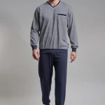 Götzburg Pyjama Tricot | Marine Print | www.pietkoopmans.nl