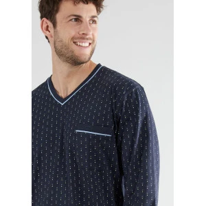 Götzburg Pyjama Tricot | Marine Geel Gestipt