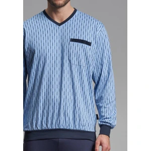 Götzburg Pyjama Tricot | Lichtblauw Gestreept