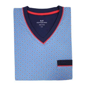 Götzburg Nachthemd Korte Mouw | Indigo Rood Print