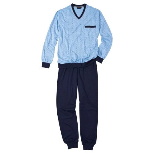 Gotzburg Pyjama Tricot | Lichtblauw Stip | www.pietkoopmans.nl