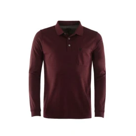 Hajo Polo Lange Mouw Soft | Bordo Marine Gestreept