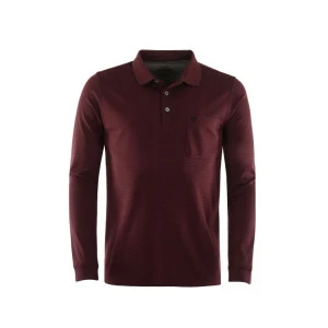 Hajo Polo Lange Mouw Soft | Bordo Marine Gestreept