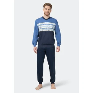 Hajo Pyjama V Hals | Geel Gestreept