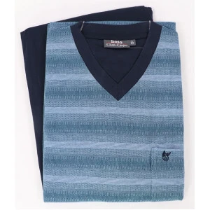 Hajo Pyjama V Hals | Azuur Gestreept