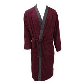 Hajo Badstof Badjas | Bordeaux Gestreept