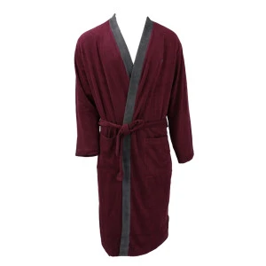 Hajo Badstof Badjas | Bordeaux Gestreept