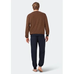 Hajo Badstof Pyjama | Camel Gestreept
