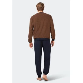 Hajo Badstof Pyjama | Camel Gestreept