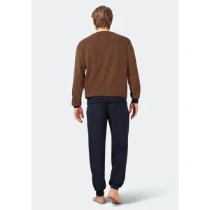 Hajo Badstof Pyjama | Camel Gestreept