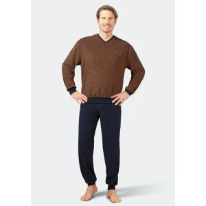 Hajo Badstof Pyjama | Camel Gestreept