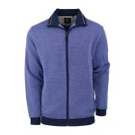 Hajo sportief herenvest Blauw met kobalt kraag en ritssluiting