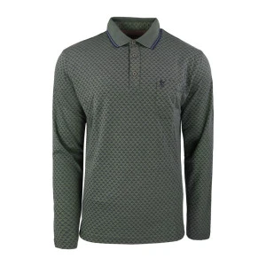 Hajo Herenpolo Lange Mouw | Olijf Print