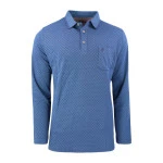Hajo Herenpolo Lange Mouw | Indigo Print | www.pietkoopmans.nl