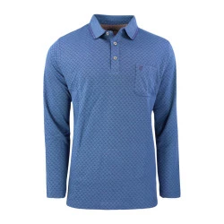 Hajo Herenpolo Lange Mouw | Indigo Print