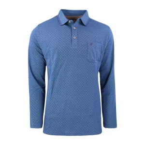 Hajo Herenpolo Lange Mouw | Indigo Print