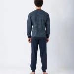 Hajo Tricot Herenpyjama | Marineblauw met Print |  www.pietkoopmans.nl