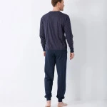 Hajo Tricot Herenpyjama | Marineblauw Rood Print |  www.pietkoopmans.nl