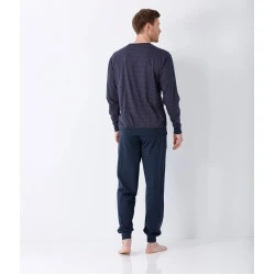 Hajo Tricot Herenpyjama | Marineblauw Rood Print