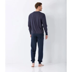Hajo Tricot Herenpyjama | Marineblauw Rood Print