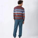 Hajo Extra Lange Pyjama Herenpyjama | Bordeaux Gestreept | www.pietkoopmans.nl