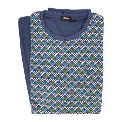 Hajo Extra Lange Pyjama Herenpyjama | Jeansblauw Print