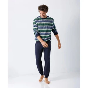 Hajo Tricot Herenpyjama | Groen Gestreept