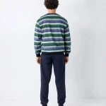Hajo Tricot Herenpyjama | Groen Gestreept |  www.pietkoopmans.nl
