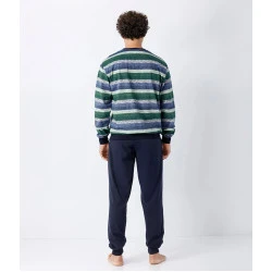 Hajo Tricot Herenpyjama | Groen Gestreept