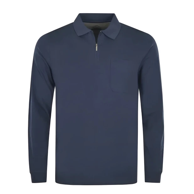 Hajo Polo Lange Mouwen Zipp | Marine | www.pietkoopmans.nl