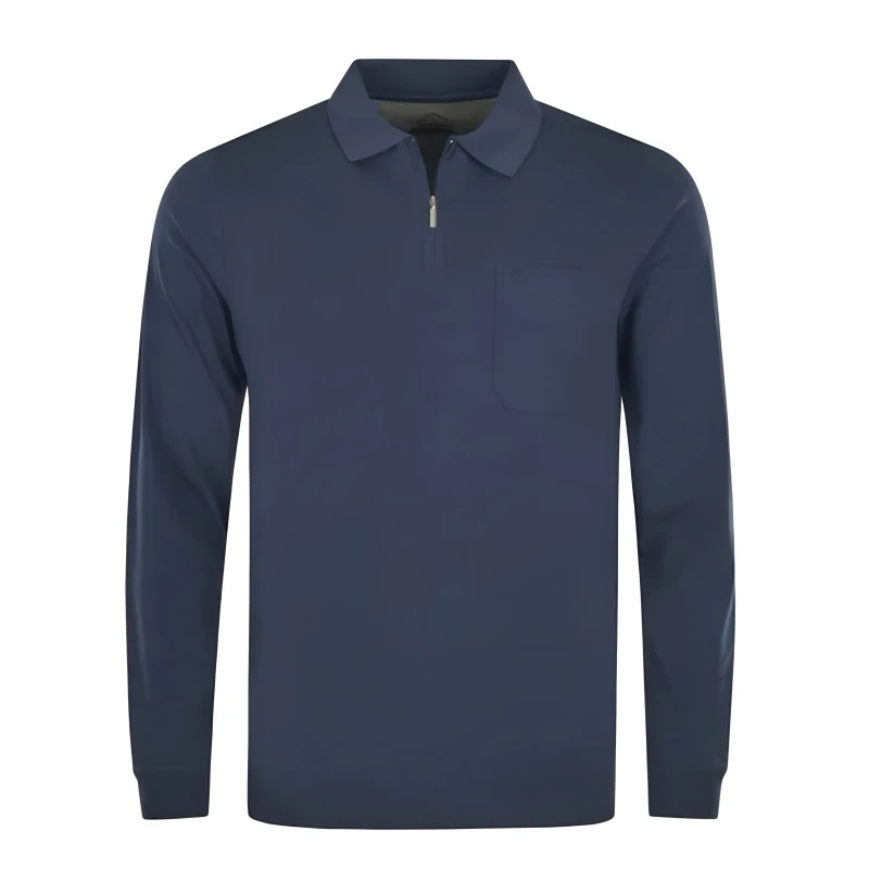 Hajo Polo Lange Mouwen Zipp | Marine | www.pietkoopmans.nl