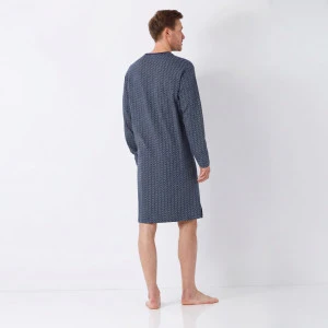 Hajo Nachthemd Lange Mouw | Marine Wit Geprint